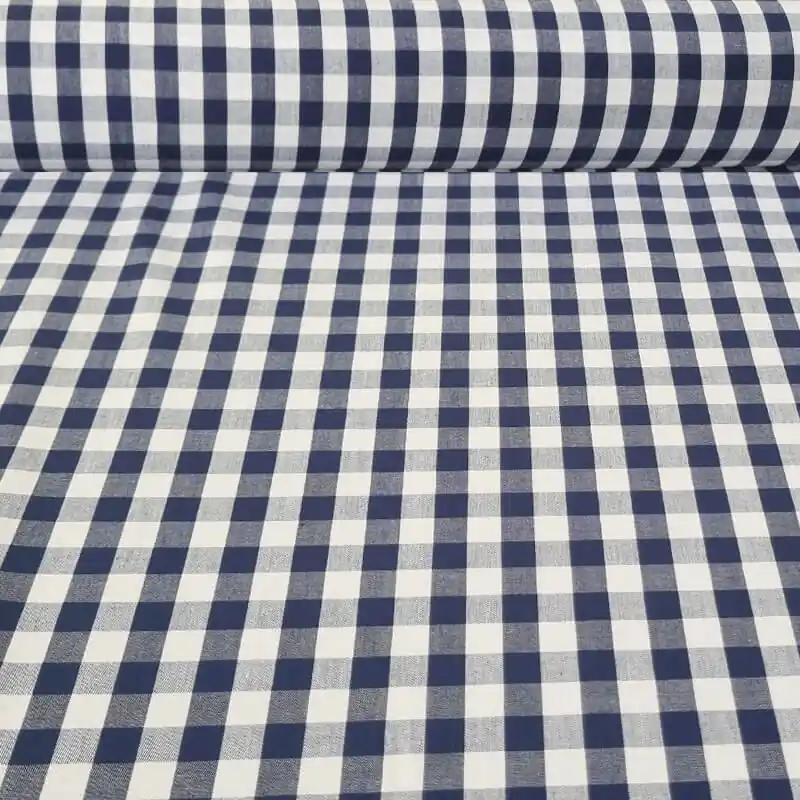 Compra Hoy Tela de Cuadros Vichy Azul Marino 100% Algodón (ancho 1,50M)