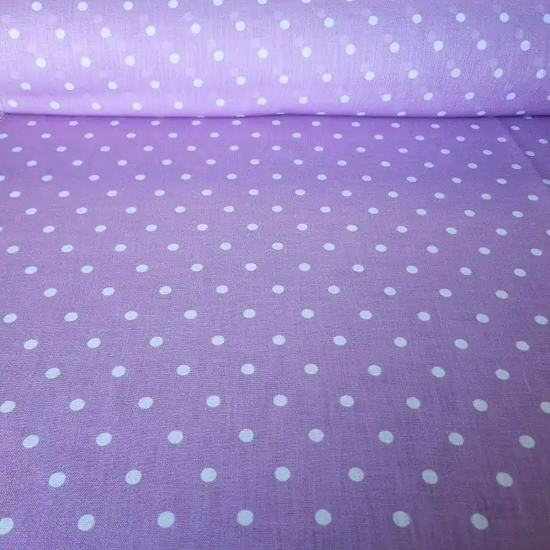 Ocasión Especial Tela de Lunares 1cm Efecto Lino Malva (ancho 1,50M)