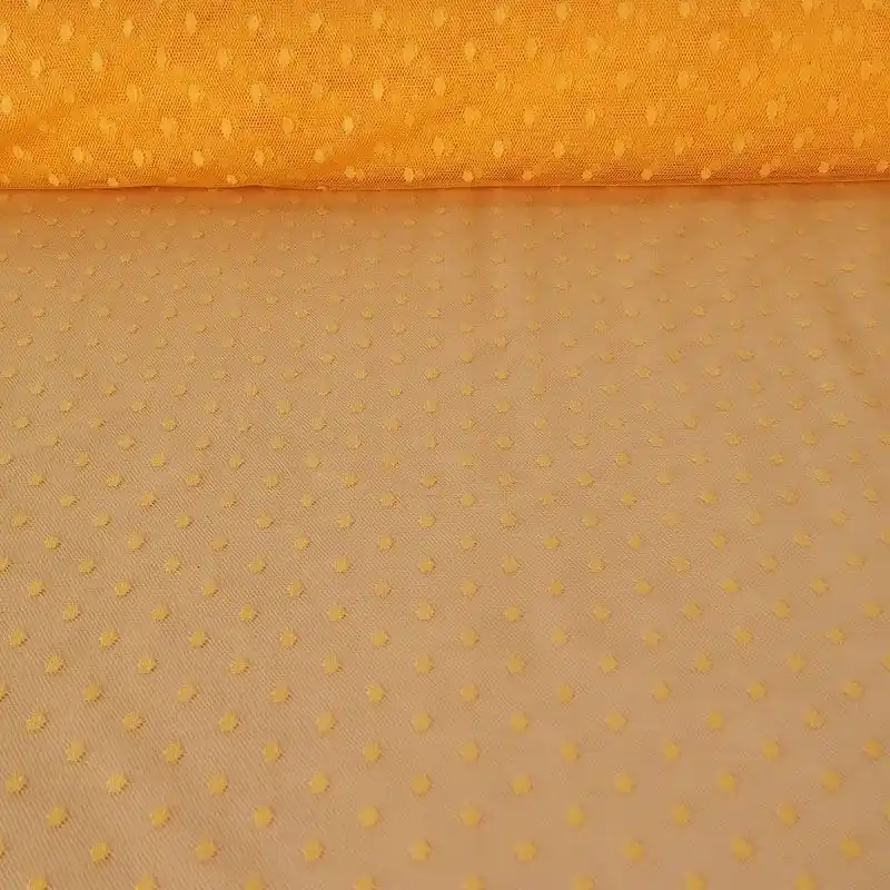 Tela de Tul Plumeti Mediano Mostaza (ancho 1,45M) Tendencia