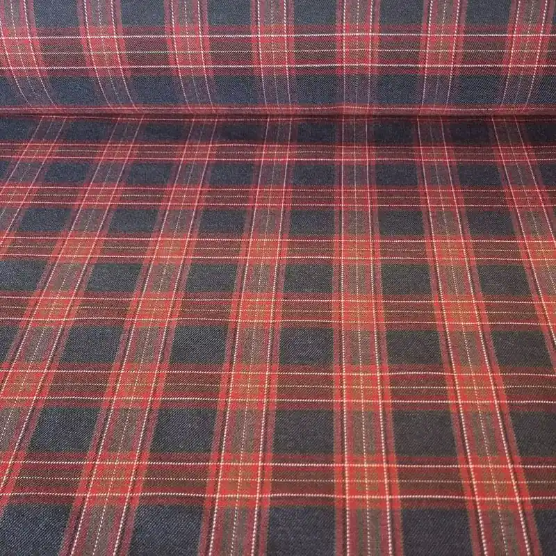 Tela de Sarga Cuadro Escocés Gris Oscura (ancho 1,50M) Mejor Precio