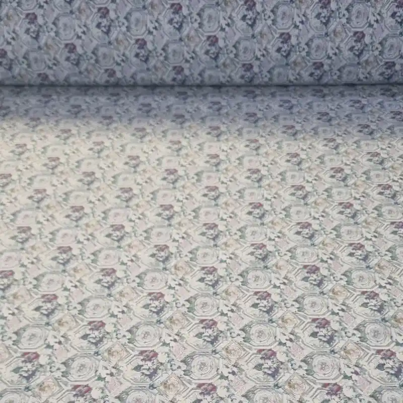 Tela de Viella Cruda Azulejos Celestes 100% algodón (ancho 1,50M) Garantía De Devolución De Dinero