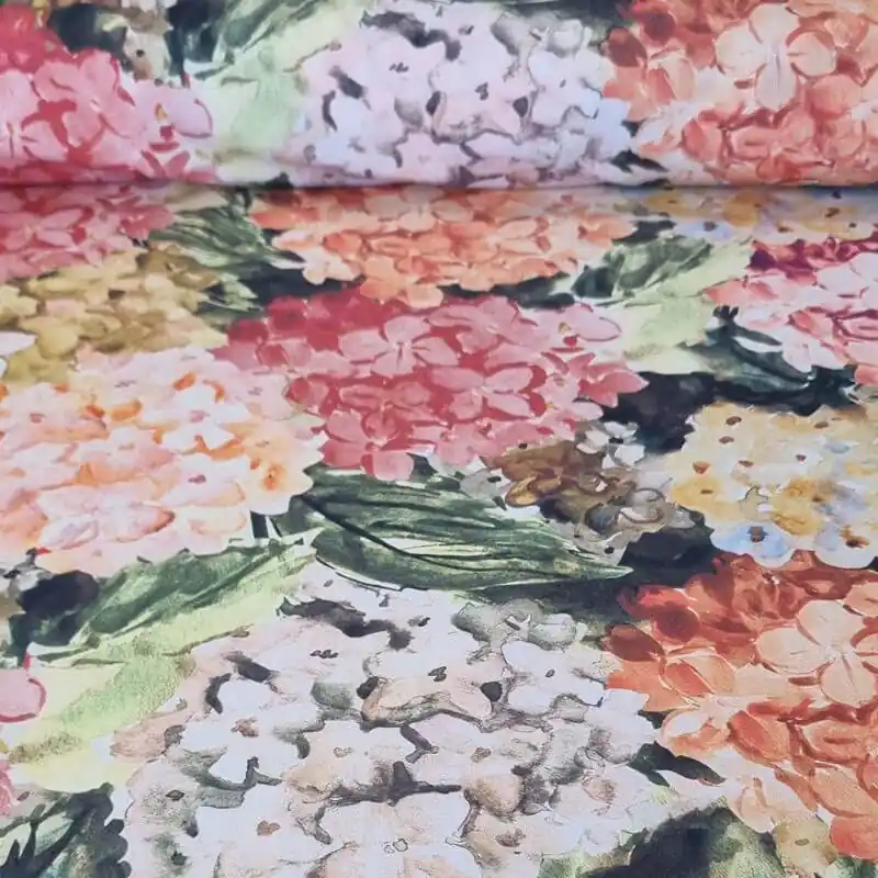 Tela de Popelín Algodón Ramilletes de Flores Otoñal (ancho 1,50M) Compra Hoy