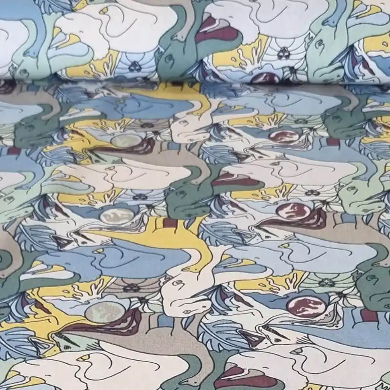 Tela de Popelín 100% Algodón Jurassic World Tonos Azules (ancho 1,40M) Stock Limitado