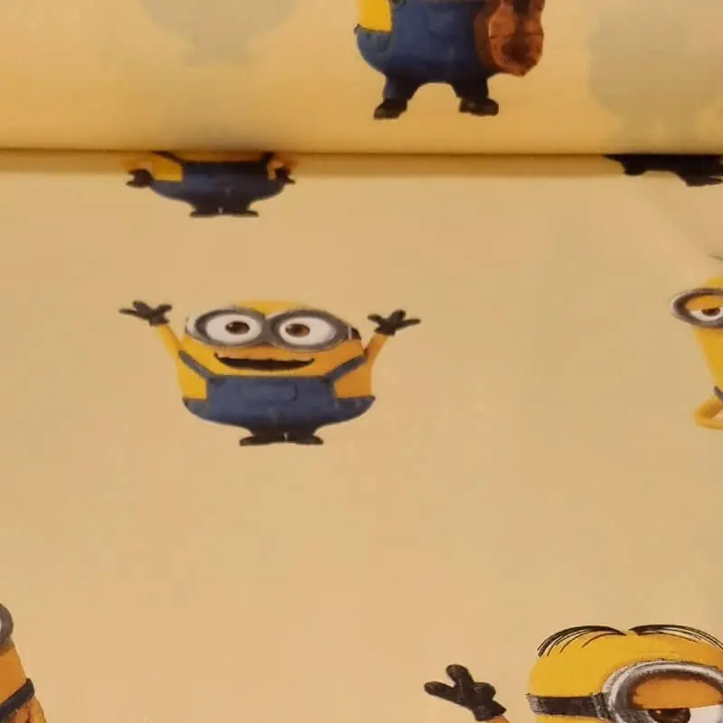 Tela de Popelín 100% Algodón Minions Amarilla (ancho 1,40M) Alta Calidad