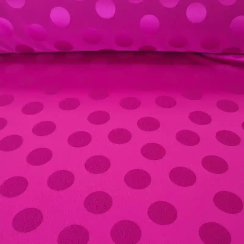 Tela de Satén Jacquard Buganvilla Lunares 3cm Reversible (ancho 1,45M) Bestseller