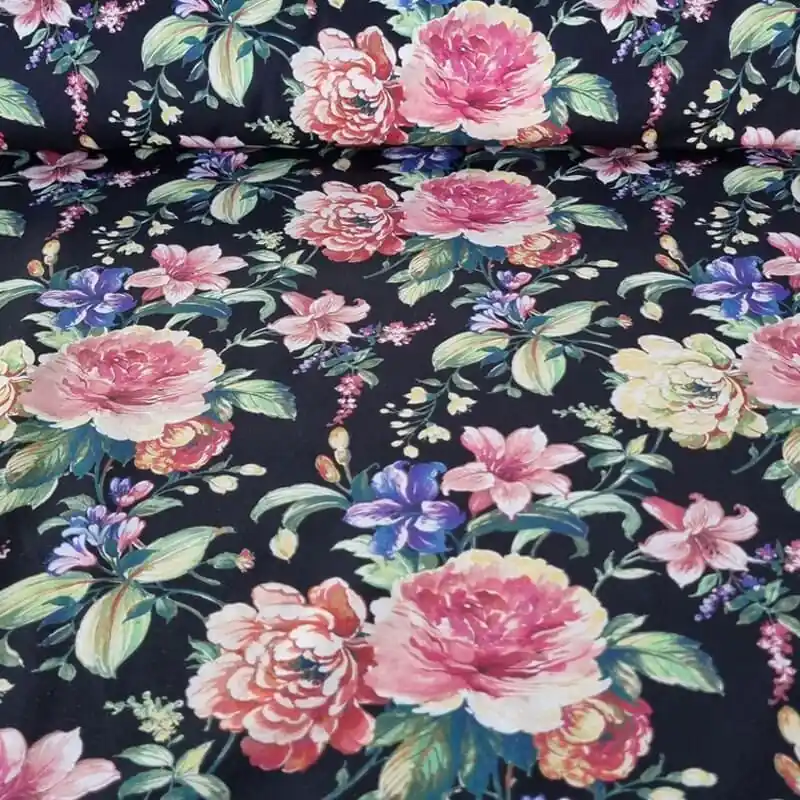 Tela de Popelín Algodón Negra Cretona (ancho 1,50M) Solo Por Tiempo Limitado