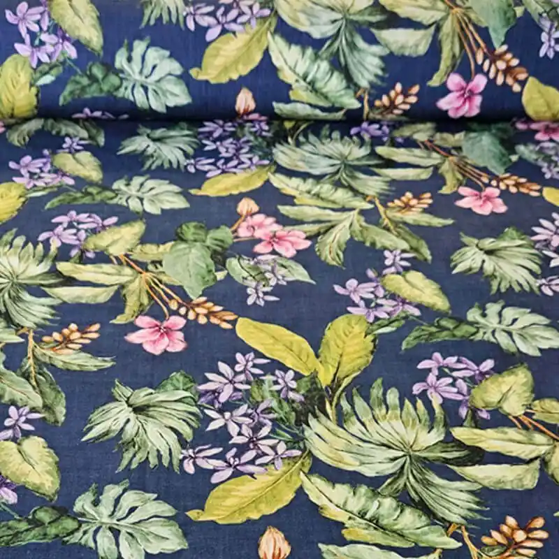 Tela de Popelín Algodón Marino Hawaiana (ancho 1,50M) Oferta Flash