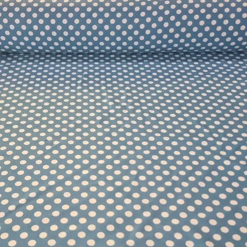 Tela de Viella Azul Lunares Crudo 100% algodón (ancho 1,50M) Tendencia