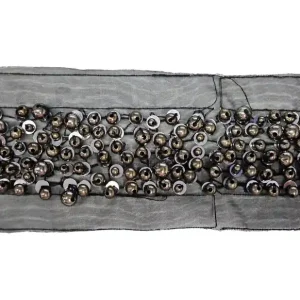 Última Versión MTS. PASAMANERÍA TUL NEGRO CON BOLAS METALIZADAS COSIDAS 744010.000.0002