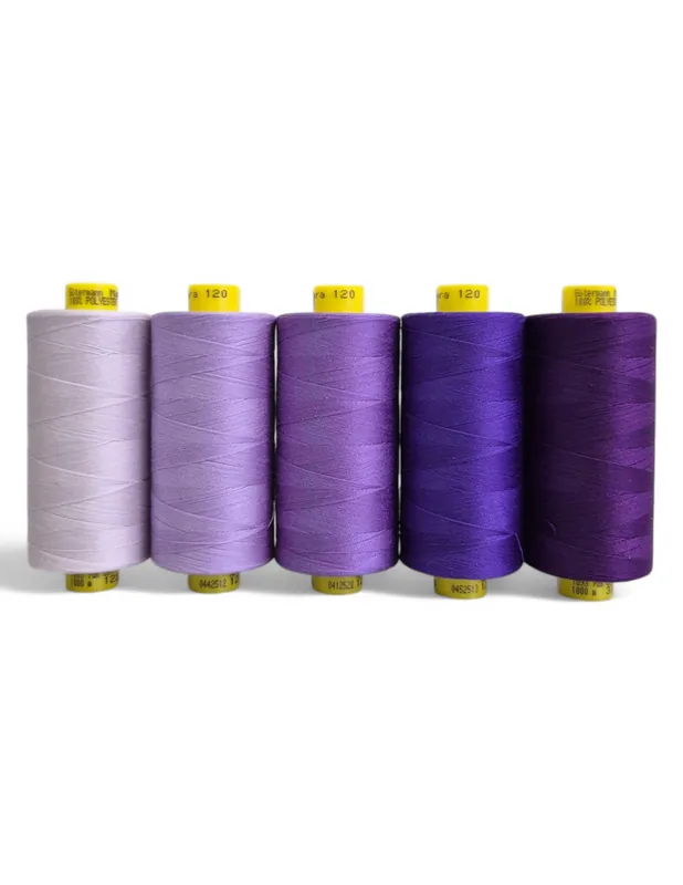 PACK 5 BOBINAS HILOS TONOS LILAS MARA 120 1000 MTS Gran Oferta