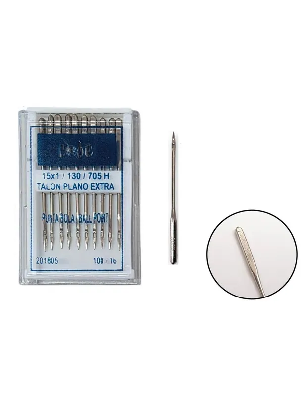 Garantía Incluida PAQUETE DE 10 AGUJAS TALÓN PLANO PUNTA DE BOLA 100/16
