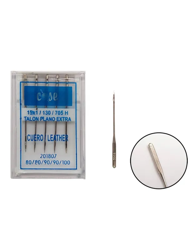 Nuevo Modelo PAQUETE DE 5 AGUJAS TALÓN PLANO PARA CUERO SURTIDAS