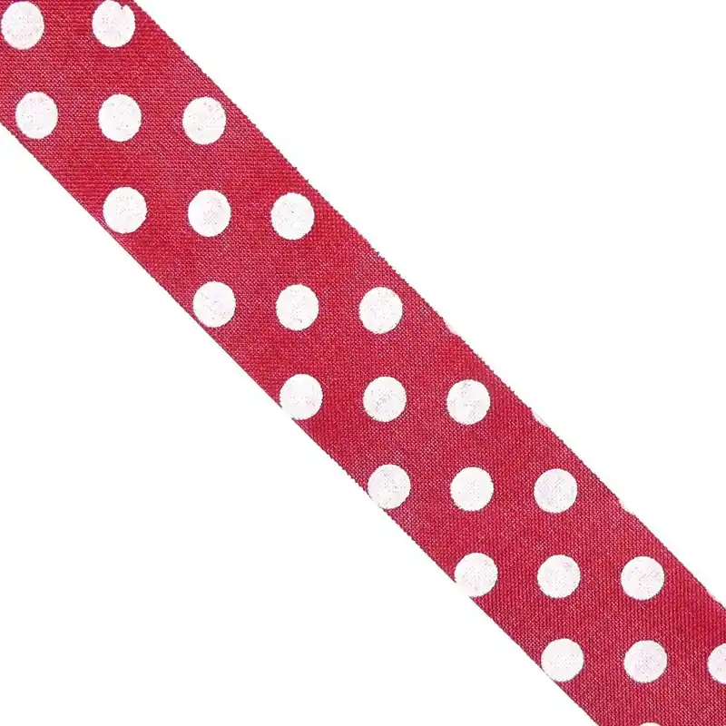 Cinta de algodón con lunares 3,8cm. Varios colores - Rojo 03 Mejor Calidad