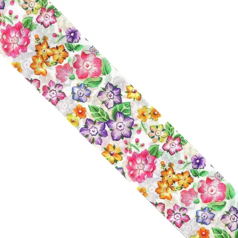 Última Oportunidad Cinta nylón con flores 4,8cm. Varios colores - Púrpura 08