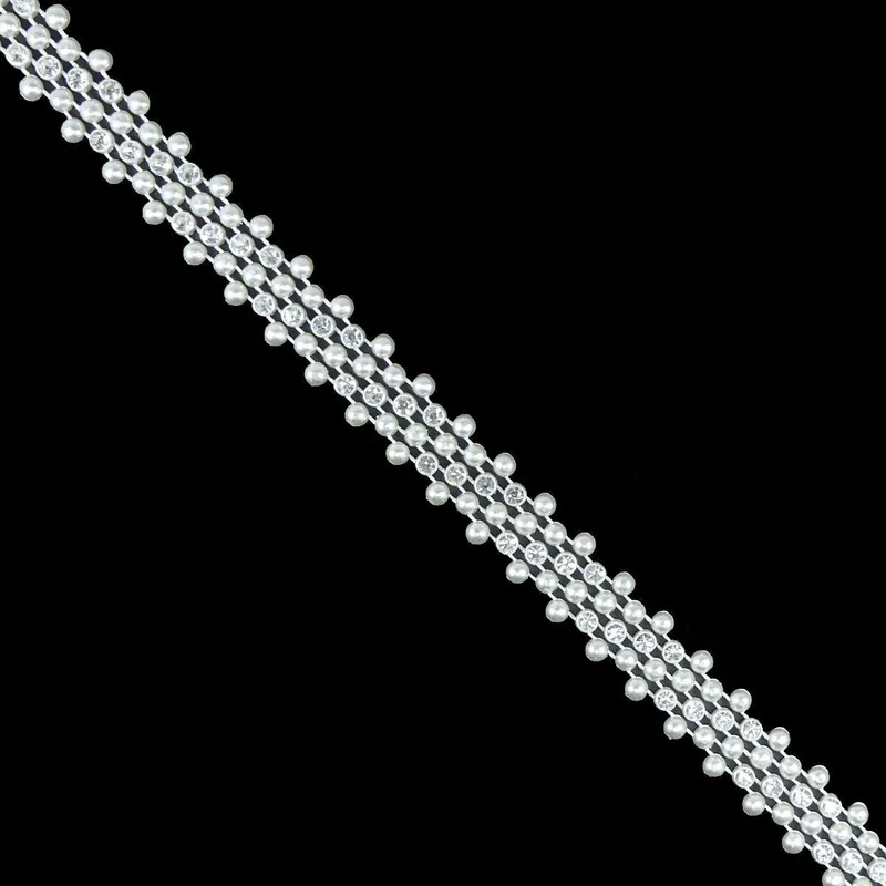 Venta Final Galón strass y perla con base plástica 1,2cm. Varios colores - Negro