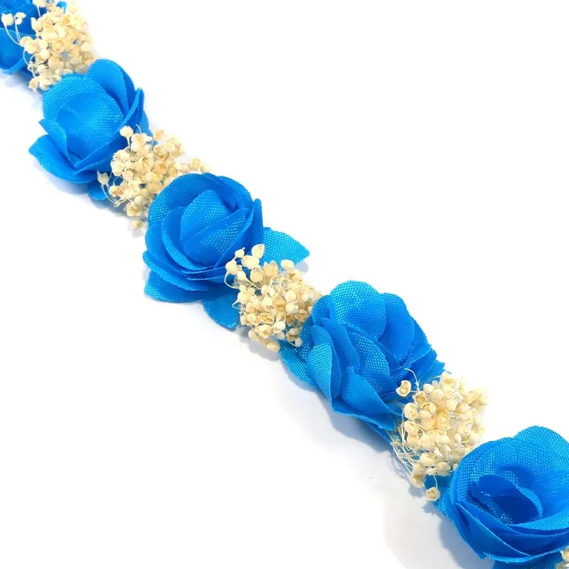 Venta Final Tira de flores de tela 2,5cm. Varios colores - Marrón 19