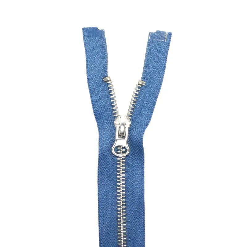 Última Oportunidad Cremallera nº5 50cm con separador metálica plata - Azul 21