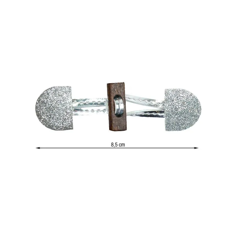 Última Versión Broche de trenka plata 8,5cm - Metalizado Plata