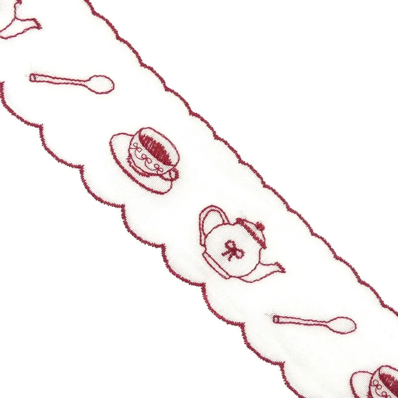 Tira bordada con teteras 5,5cm ancho. Varios colores - Marrón 06 Promoción