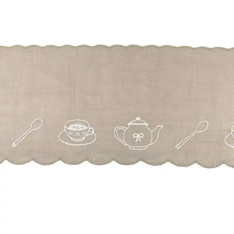 Tira bordada con teteras 10,5cm ancho. Varios colores - Marrón 06 Imprescindible (Must-Have)