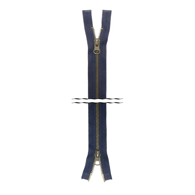 Ordena Ya Cremallera nº5 100cm doble cursor metálica dorado viejo - Negro