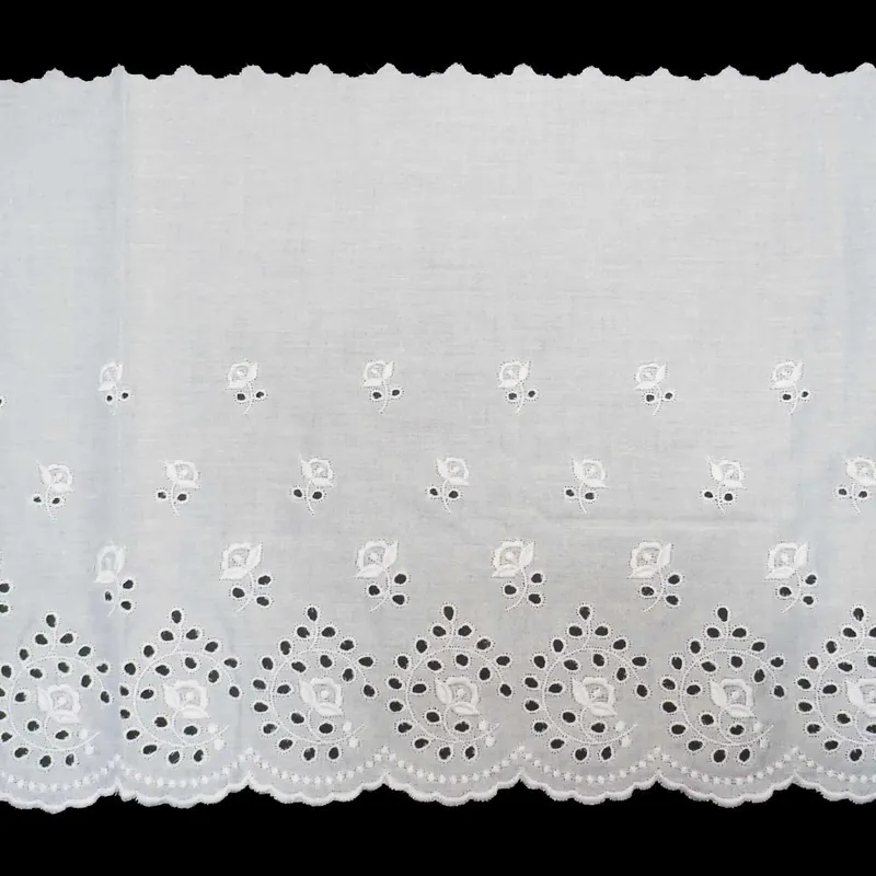 Tira bordada ancha con flores 29cm. Blanco roto - Blanco Roto Última Oportunidad