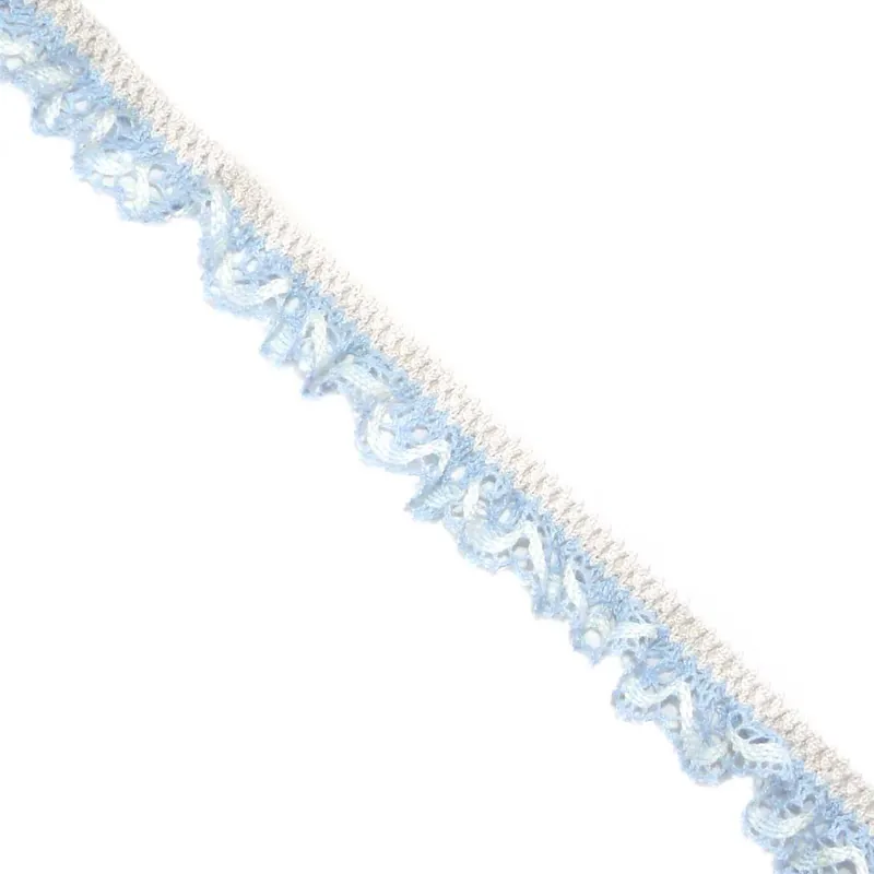 Puntilla bolillo fruncida elástica 2cm. Varios colores - Marrón 02 Original