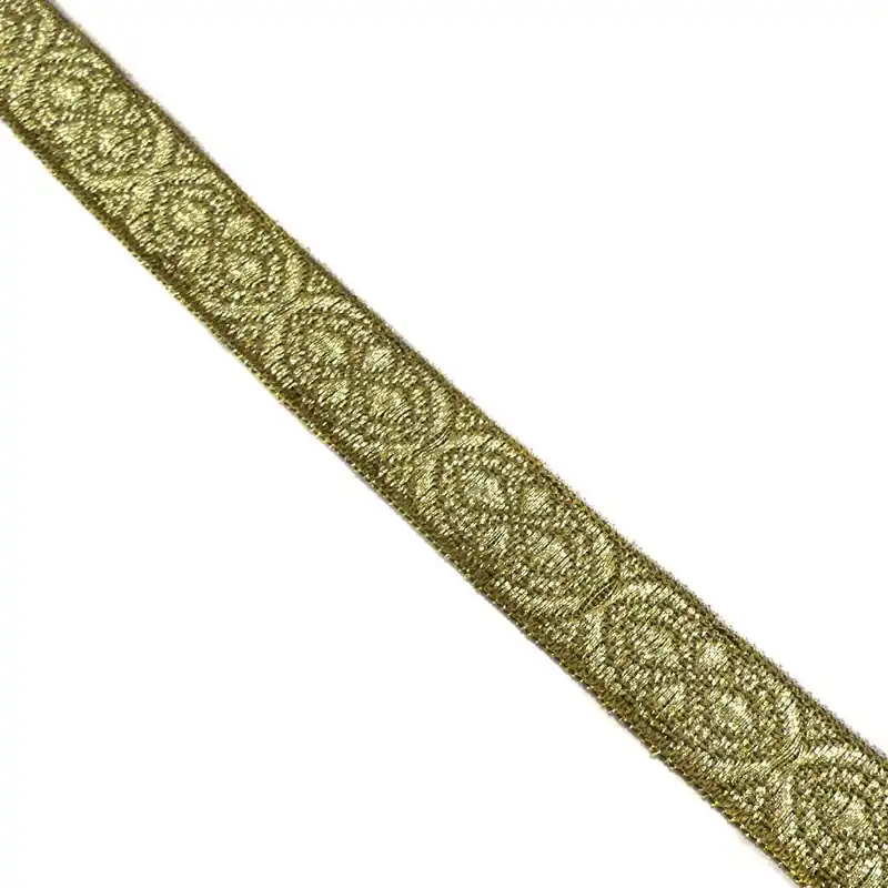 Alta Calidad Galón metal jacquard 15mm. Varios colores - Metalizado Oro viejo