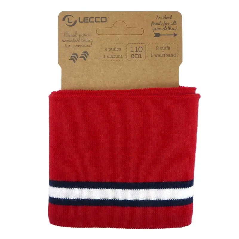 Alta Calidad Remate de punto elástico 110cm. Doble raya - Azul 11 - Para prendas