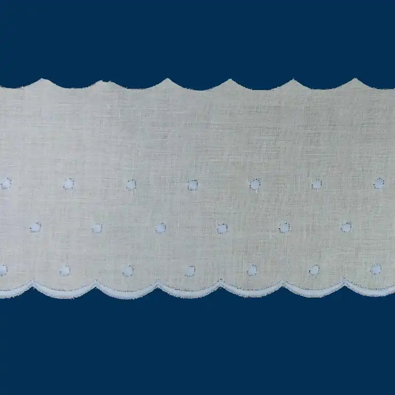 Tira bordada crudo bodoques color 9cm - Azul 11 Disponible Ahora