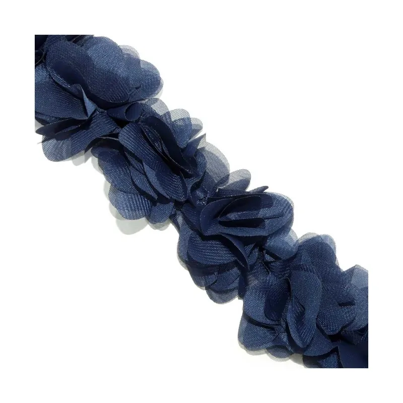 Tira de flores de tela con pétalos 6cm. Varios colores - Azul 21 Nuevo Modelo