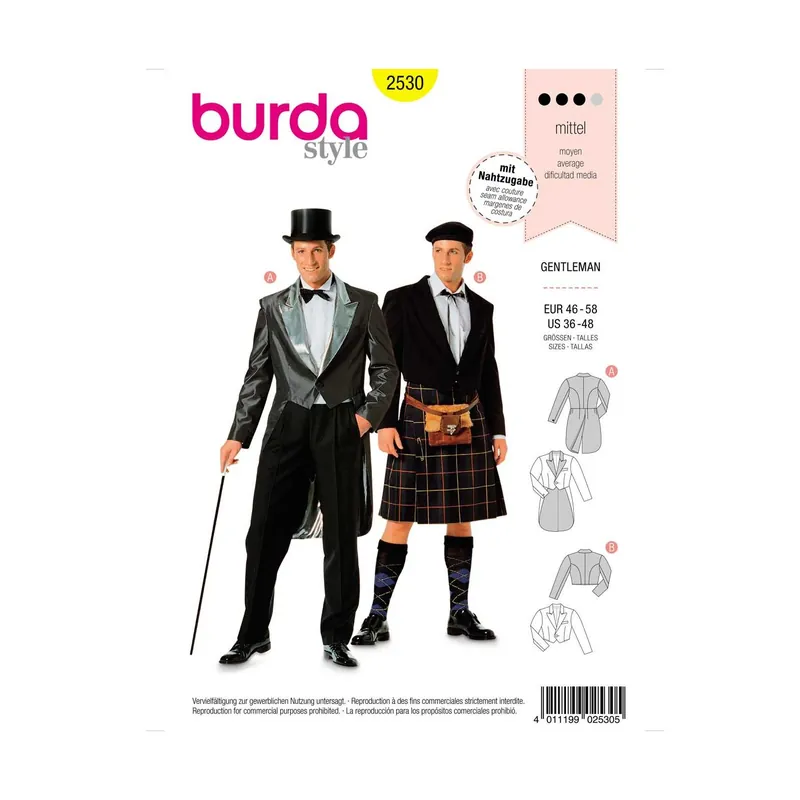 A Buen Precio Patrón Disfraz de gentleman hombre 2530 - Disfraz