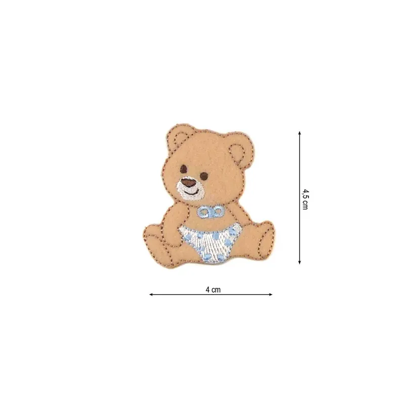 Última Oportunidad Parche termo osito pañal lunar azul 40x45mm - Marrón 10