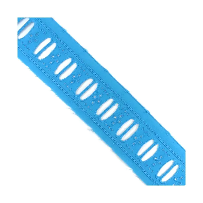 A Buen Precio Pasacintas bordado colores 5cm ancho. Batista - Blanco