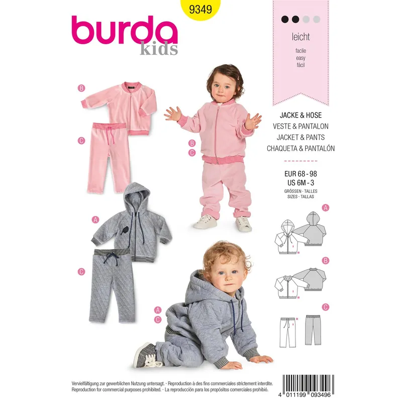 Patrón para conjunto deportivo de bebé 9349 - Jersey/Suéter Stock Limitado