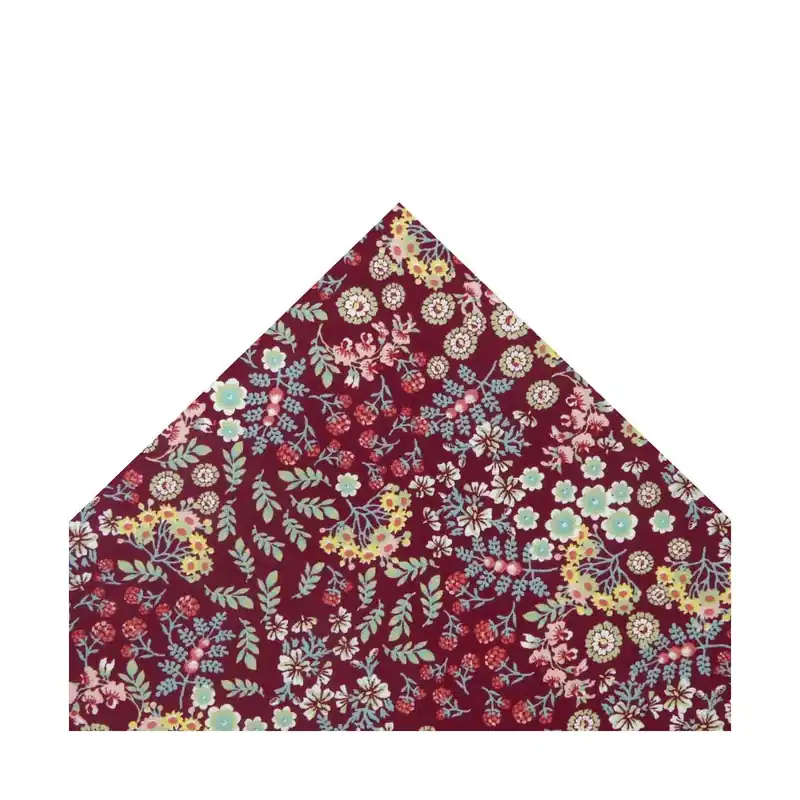 Venta Final Tela para mascarilla estampado flores. Granate - Rojo 05 - Telas