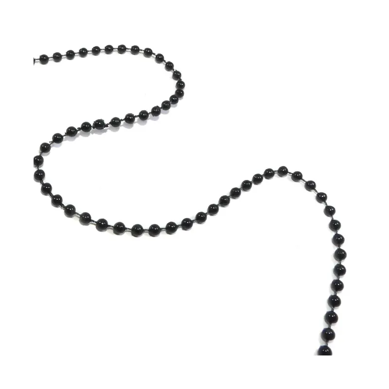 Tira de perlas negras de 2mm al corte - Negro Popular