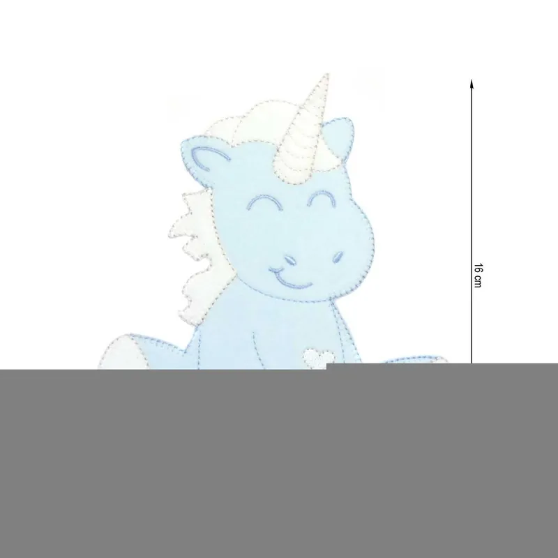A Buen Precio Parche termo bordado Unicornio grande 15x16cm - Azul 11