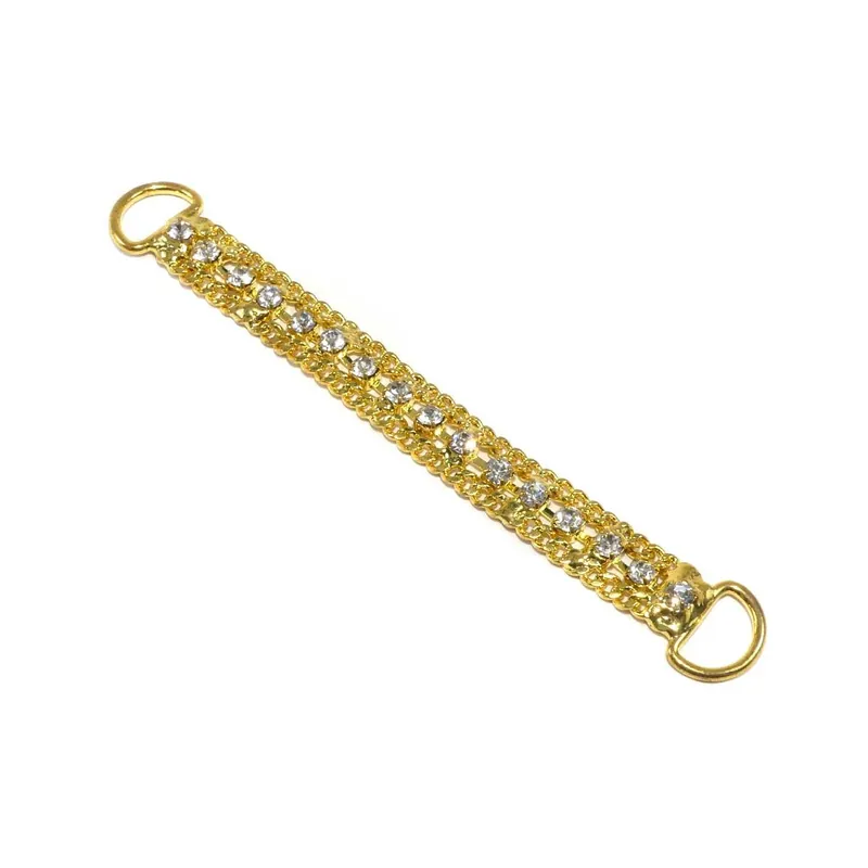 Trabilla dorada diseño cadena con strass 9cm - Metalizado Oro Compra Hoy