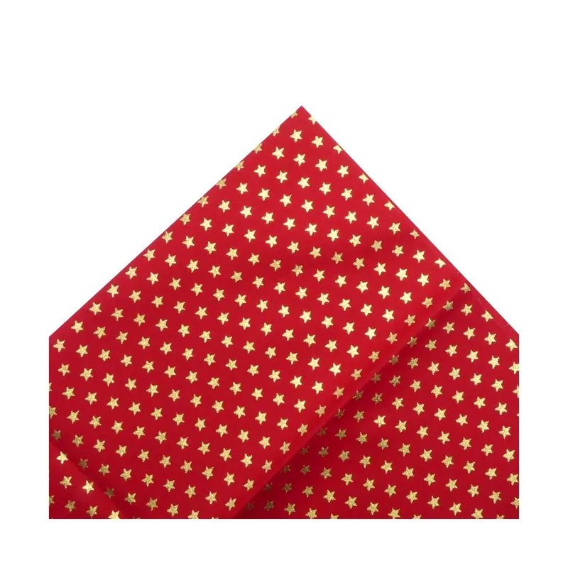 Tela popelín estampado estrellas Navidad. Varios colores - Blanco - Telas Más Vendido