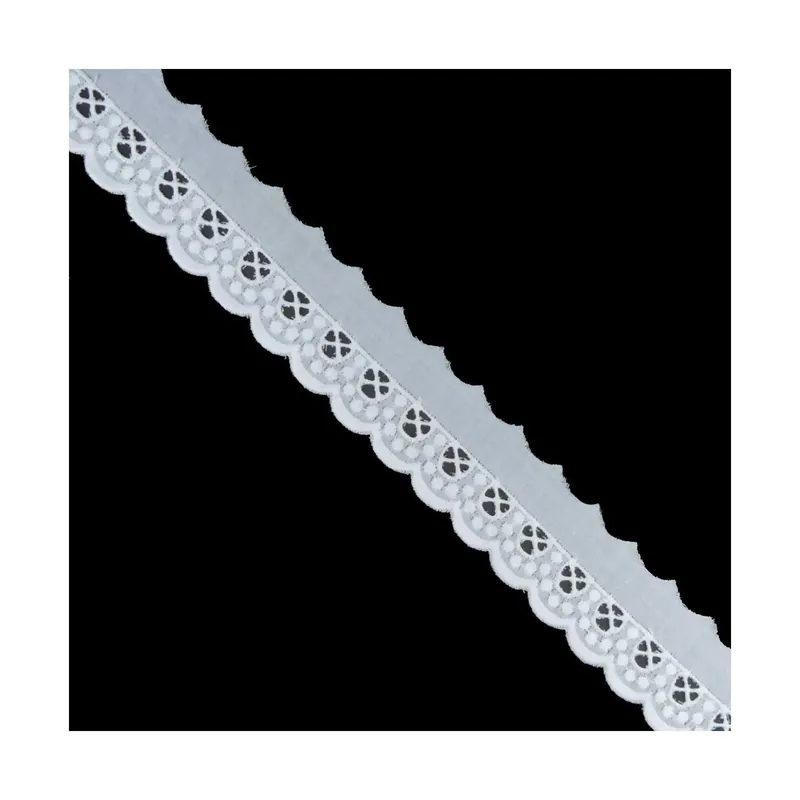 Tira bordada blanco algodón 25mm. Conjunto 4 - Blanco Gran Oferta