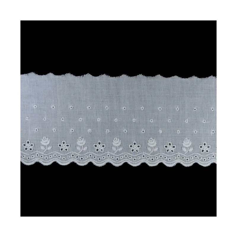 Tira bordada blanco rosa 7cm. Conjunto 50 - Blanco Envío Exprés