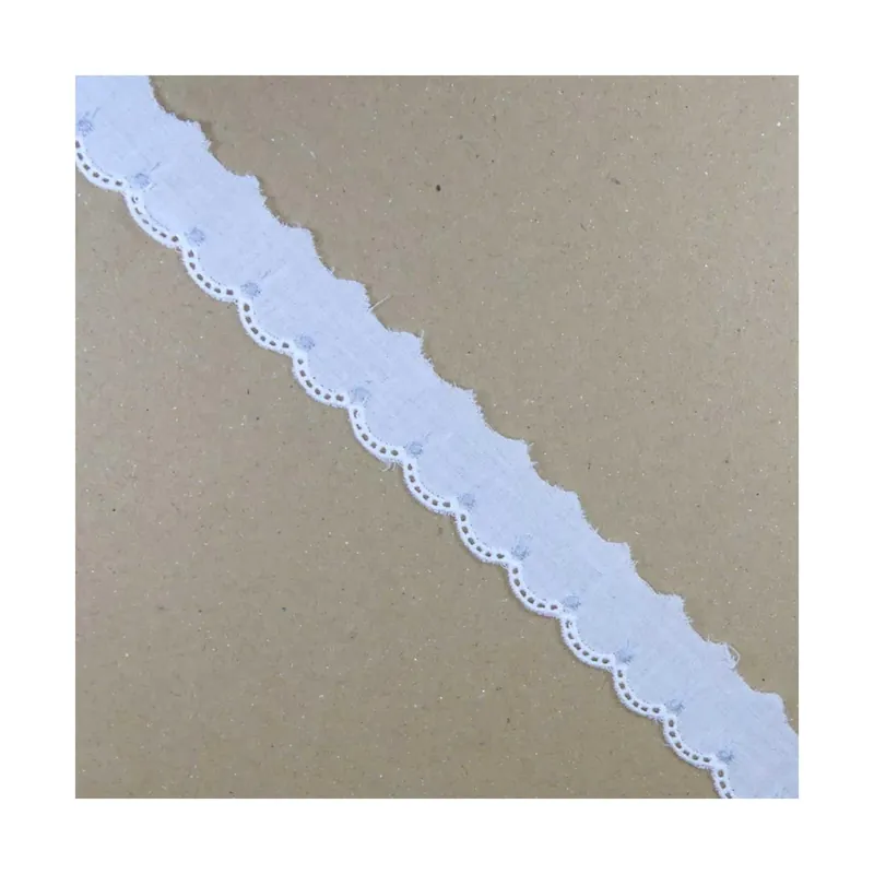 Tira bordada bodoque blanco y gris 18mm. Conjunto 3 - Gris 02 Precio Económico