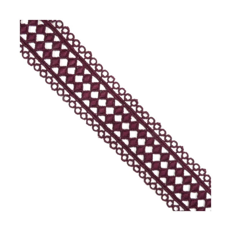 Certificado Entredós de guipur rombos 4cm. Varios colores - Negro