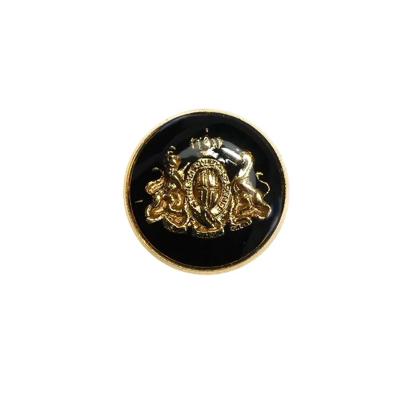 Última Oportunidad Botón metálico y esmalte con escudo. Varios tamaños y colores - Azul 21 - 15 mm (24")