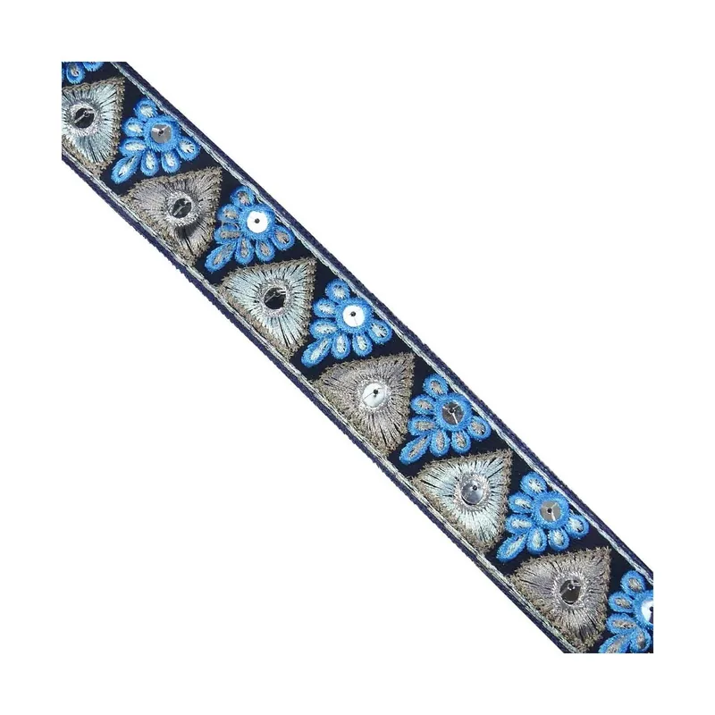 Popular Galon de espejos étnico 3,5cm. Varios colores - Azul 17