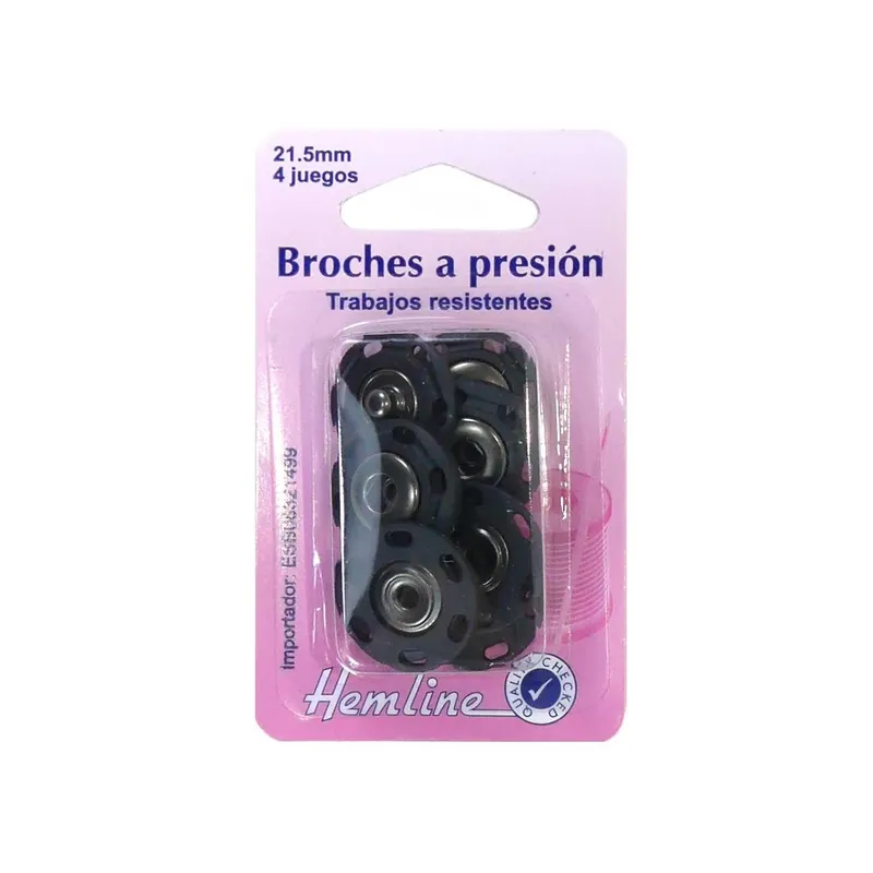 Artesanal Broches de presión automáticos grandes. Blanco y negro - Negro