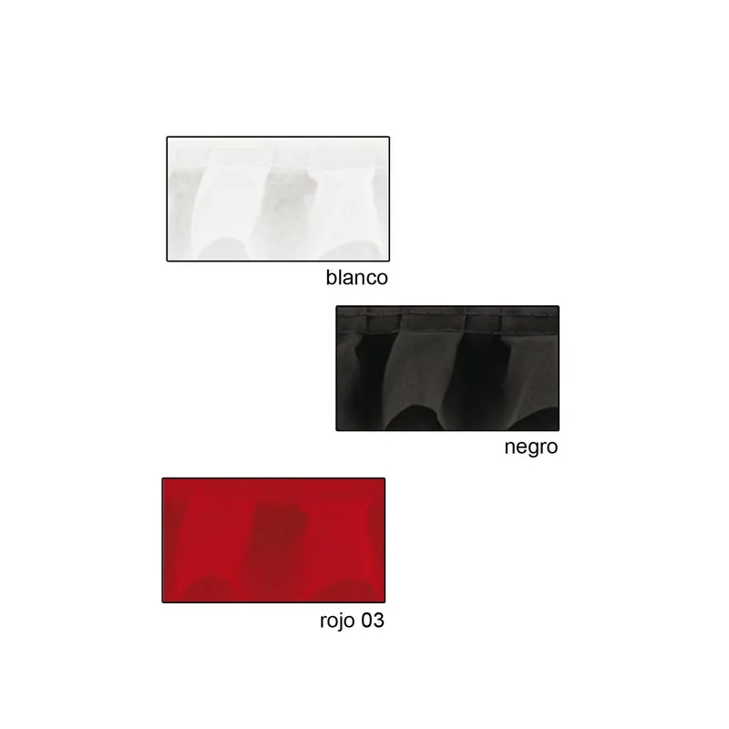 Última Versión Fruncido de 8 volantes y 25cm longitud. Varios colores - Negro