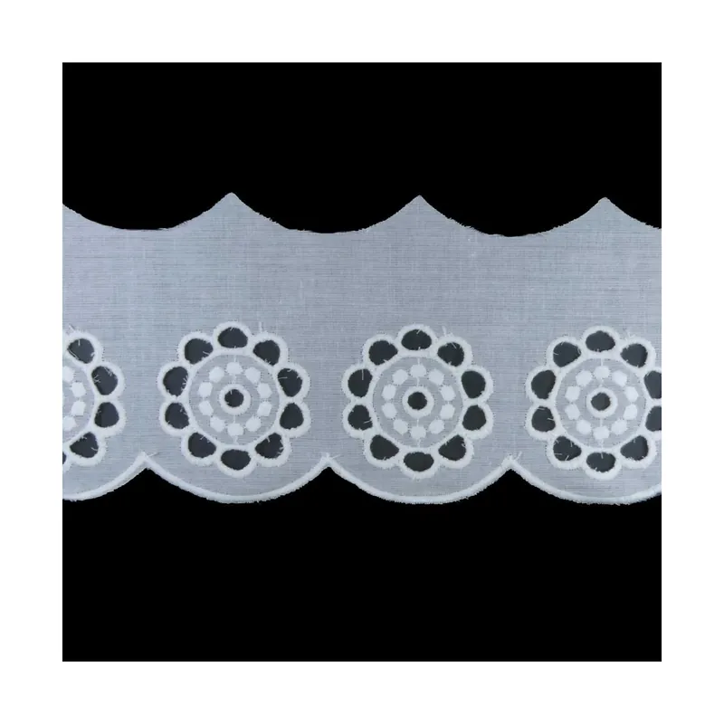 Tira bordada blanco polialgodón 75mm. Conjunto 80 - Blanco Bestseller