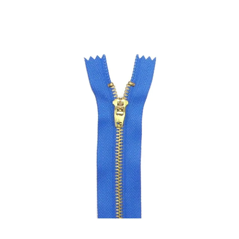 Venta Final Cremallera nº3 18cm cerrada y metálica con diente dorado - Azul 1207